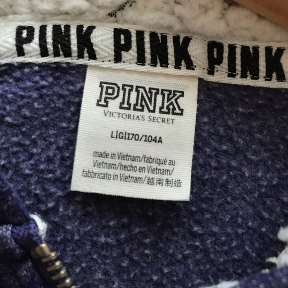 PINK Sherpa Lined Zip Up Hoodie - Picture 3 of 3